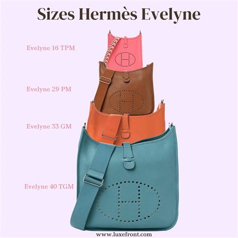 hermès evelyne sizes and prices|hermes evelyne size chart.